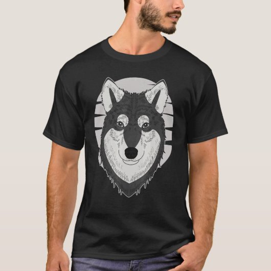 Wolf Motif Predator Pet Face Wolfs Raptor Imprint T-shirt (Voorkant)