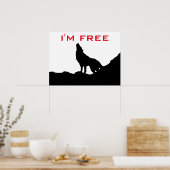 Wolf Motivatie Freedom Black & White Poster (Keuken)