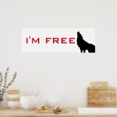 Wolf Motivatie Freedom Black & White Poster (Keuken)