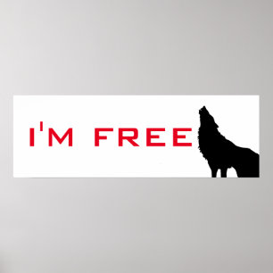 Wolf Motivatie Freedom Black & White Poster