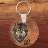 Wolf Motivatie Laat God Sleutelhanger citeren (Voorkant)