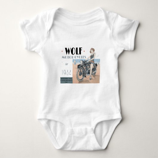 Wolf Motorcycle Baby Bodysuit (Voorkant)