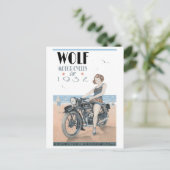 Wolf Motorcycle Briefkaart (Staand voorkant)