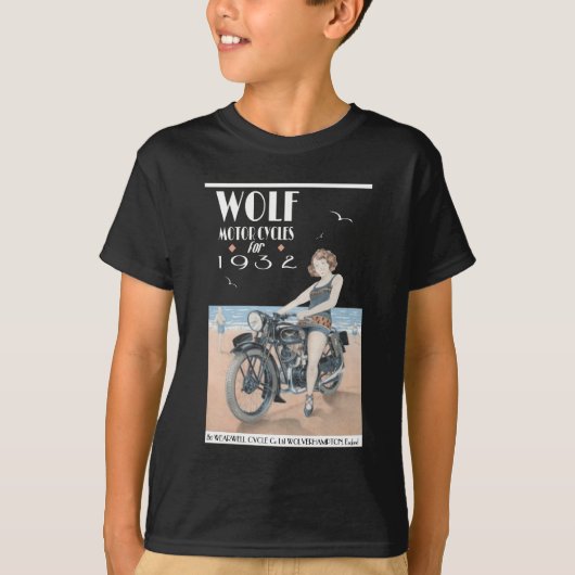 Wolf Motorcycle Poster T-shirt (Voorkant)