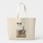 Wolf Motorcyclisch Grote Canvas tas (Achterkant)