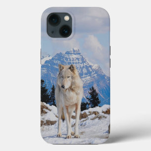 Wolf & Mountain Wolf-Lover Wildlife Kunst iPhone 13 Hoesje