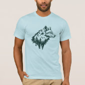 Wolf mountains minimalist art t-shirt (Voorkant)