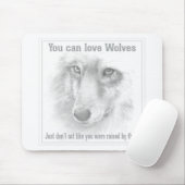 Wolf mousepad muismat (Met muis)