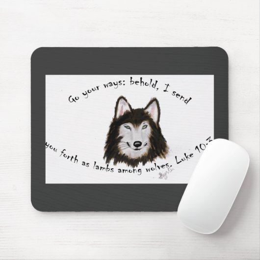 Wolf Mousepad religieus Muismat (Met muis)