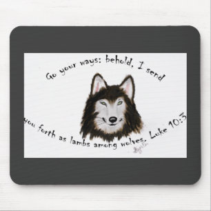 Wolf Mousepad religieus Muismat