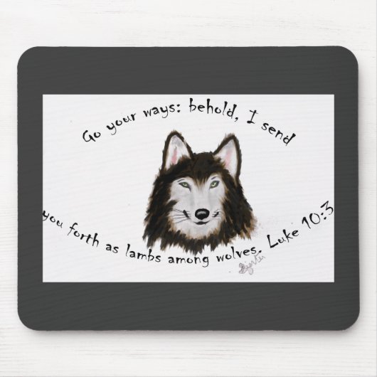 Wolf Mousepad religieus Muismat (Voorkant)