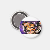 Wolf nacht Alleen Magneet (Voorkant / Achterkant)