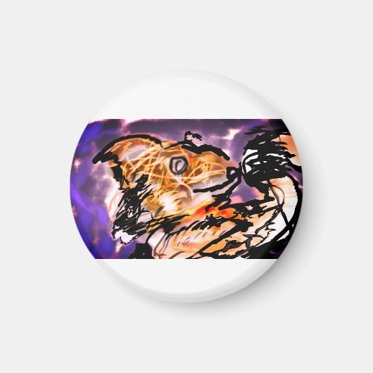 Wolf nacht Alleen Magneet (Voorkant)