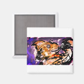 Wolf nacht Alleen Magneet (Voorkant / Achterkant)