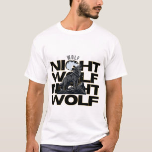 Wolf Nacht Huilende Wolf Maan Ontwerp T-shirt