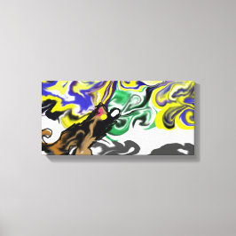 Wolf nacht sterrig canvas afdruk