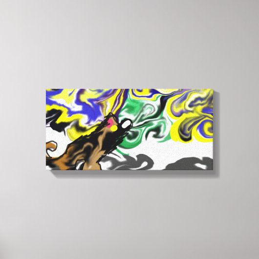 Wolf nacht sterrig canvas afdruk (Voorkant)