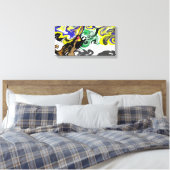 Wolf nacht sterrig canvas afdruk (Insitu (Slaapkamer))