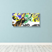 Wolf nacht sterrig canvas afdruk (Insitu (Houten vloer))