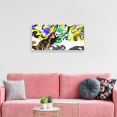 Wolf nacht sterrig canvas afdruk (Insitu (Woonkamer))