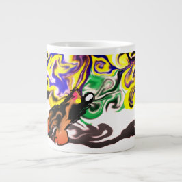 Wolf nacht sterrig grote koffiekop