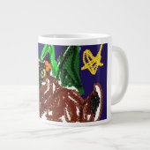 Wolf nacht vreugde plezier grote koffiekop (Voorkant rechts)