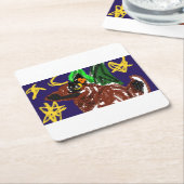 Wolf nacht vreugde plezier kartonnen onderzetters (Schuin)