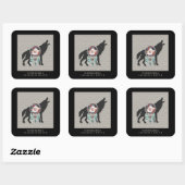 Wolf Native American Animal Spirit Book Vierkante Sticker (Vel)