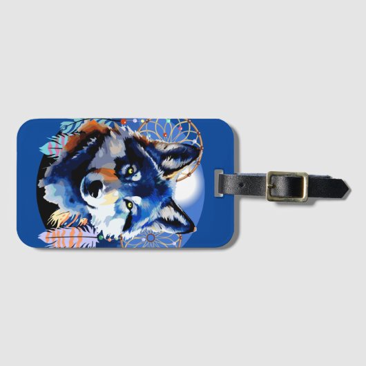 Wolf Native Animal Spirit Bagagelabel (Voorkant (horizontaal))