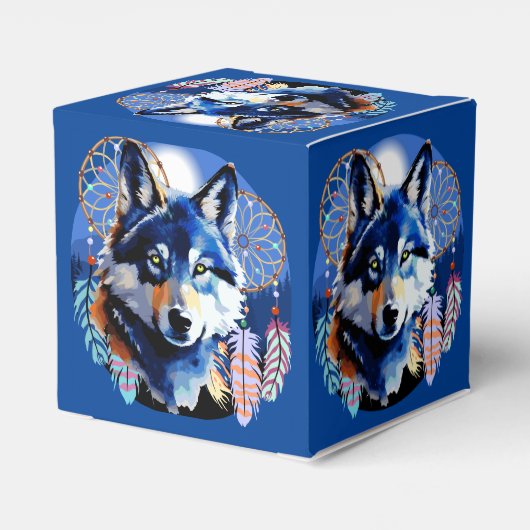 Wolf Native Animal Spirit Bedankdoosjes (Achterkant)