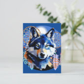 Wolf Native Animal Spirit Briefkaart (Staand voorkant)