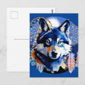 Wolf Native Animal Spirit Briefkaart (Voorkant / Achterkant)