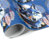 Wolf Native Animal Spirit Cadeaupapier (Rol Hoek)