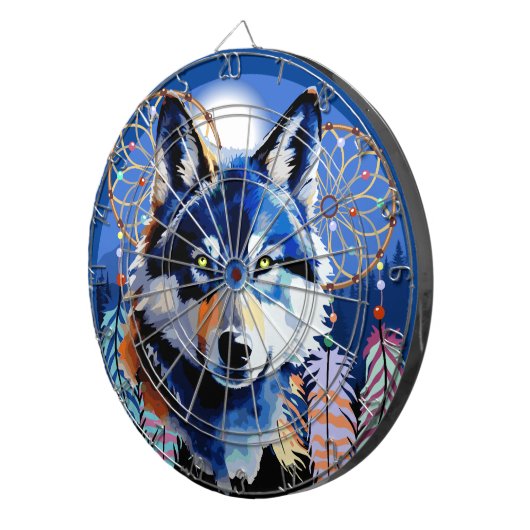 Wolf Native Animal Spirit Dartbord (Voorkant Rechts)