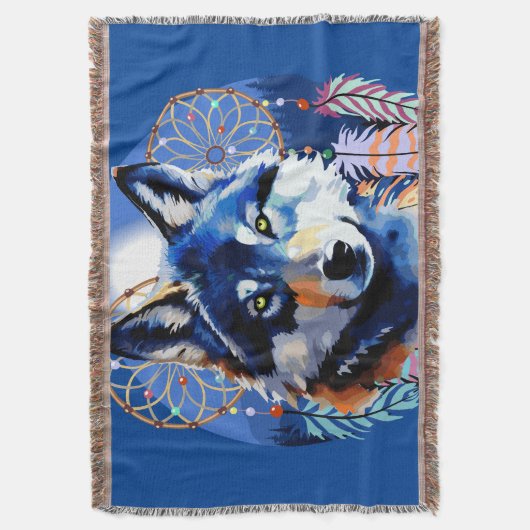 Wolf Native Animal Spirit Deken (Voorkant Verticaal)