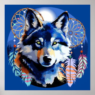 Wolf Native Animal Spirit Poster