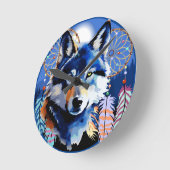 Wolf Native Animal Spirit Ronde Klok (Hoek)