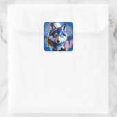 Wolf Native Animal Spirit Vierkante Sticker (Tas)