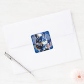 Wolf Native Animal Spirit Vierkante Sticker (Envelop)