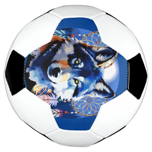 Wolf Native Animal Spirit Voetbal (Gedraaid)