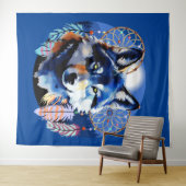 Wolf Native Animal Spirit Wandkleed (In Situ (horizontaal))