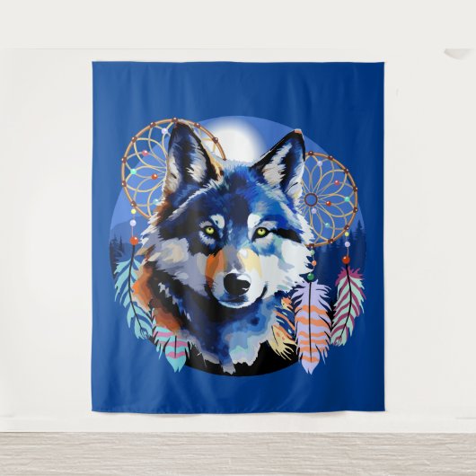 Wolf Native Animal Spirit Wandkleed (Voorkant)