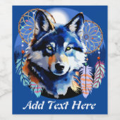 Wolf Native Animal Spirit Wijn Etiket (Enkel label)