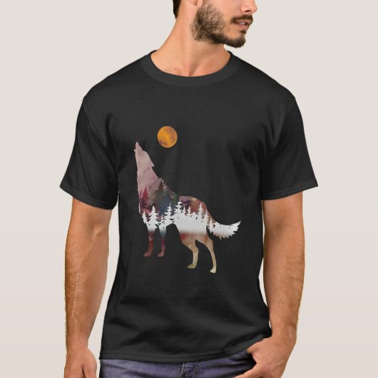 Wolf Natuur Forest Outdoor Hiking Camping Hunting T-shirt (Voorkant)