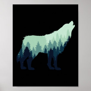 Wolf Natuur Outdoor Bos Kamperen Wandelgeschenk Poster