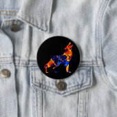 WOLF NEON ABSTRACTE SCHILDERIJ RONDE BUTTON 7,6 CM (In situ)