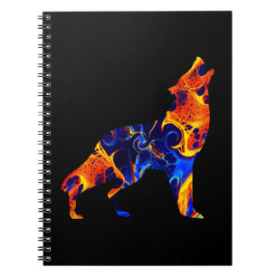 WOLF NEON ABSTRACTE VERF NOTITIEBOEK