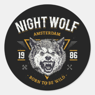 Wolf Night Amsterdam Best Gift Ronde Sticker