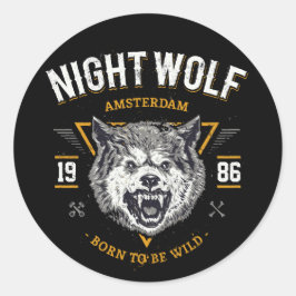 Wolf Night Amsterdam Beste Cadeau Ronde Sticker