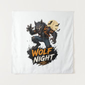 Wolf Night Halloween Grafisch Wandkleed (Voorkant)